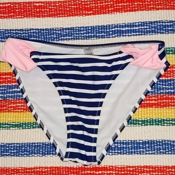 Blue and white striped  bikini bottoms  Women's Size Medium 🌈5 for $25 - Picture 1 of 5